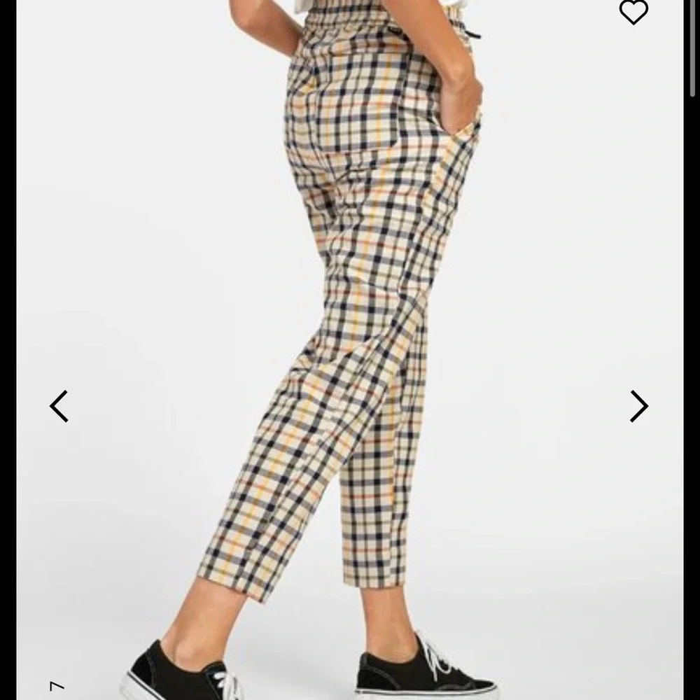 🔥 RVCA TETRAS PLAID HIGH RISE RETRO PANT FOR WOMEN 🔥 - Picture 12 of 12